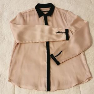 Brand new Zara champagne pink silk shirt